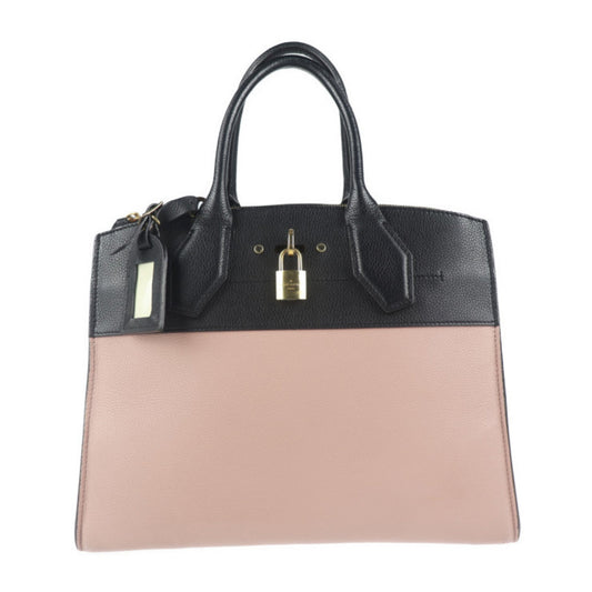 Louis Vuitton Black Magnolia Leather Handbag Shopping Bag Shoulder Bag Tote Bag ()