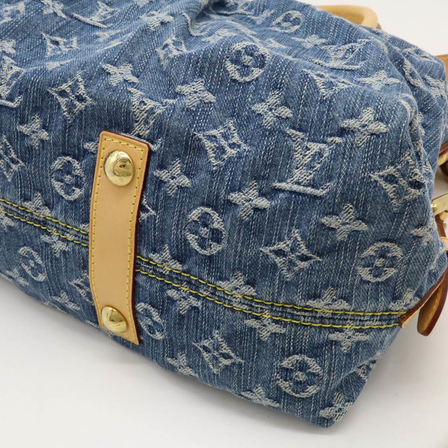 Louis Vuitton Blue Monogram Denim Handbag Shoulder Bag Tote Bag
