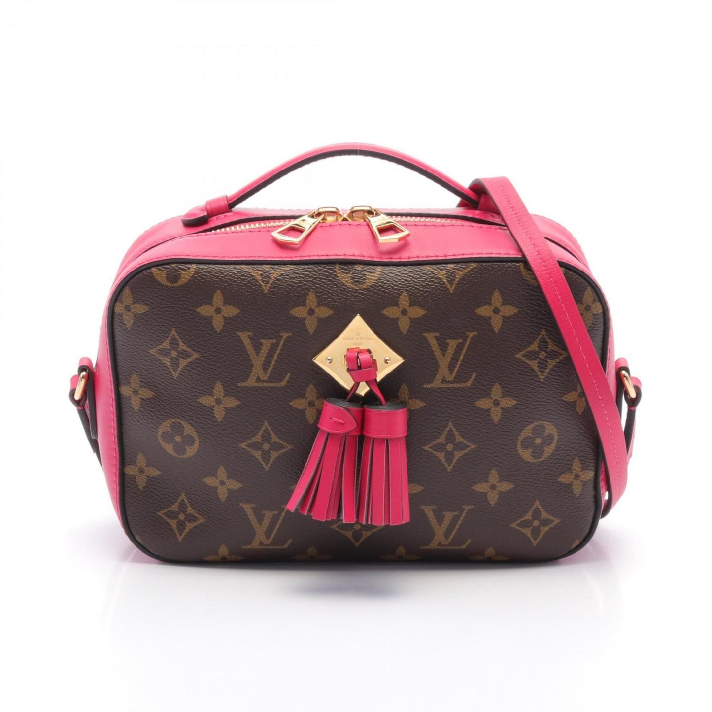 Louis Vuitton Brown Freesia Monogram Pink Coated Canvas Shoulder Bag ()