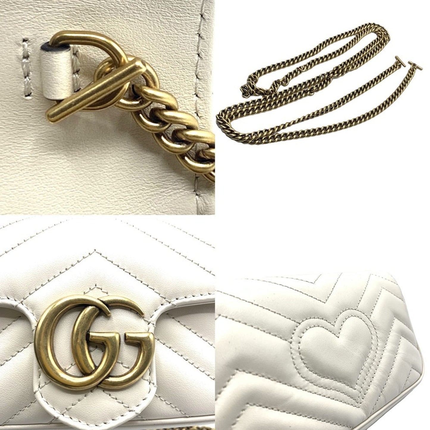 Gucci White Quilting Shoulder Bag