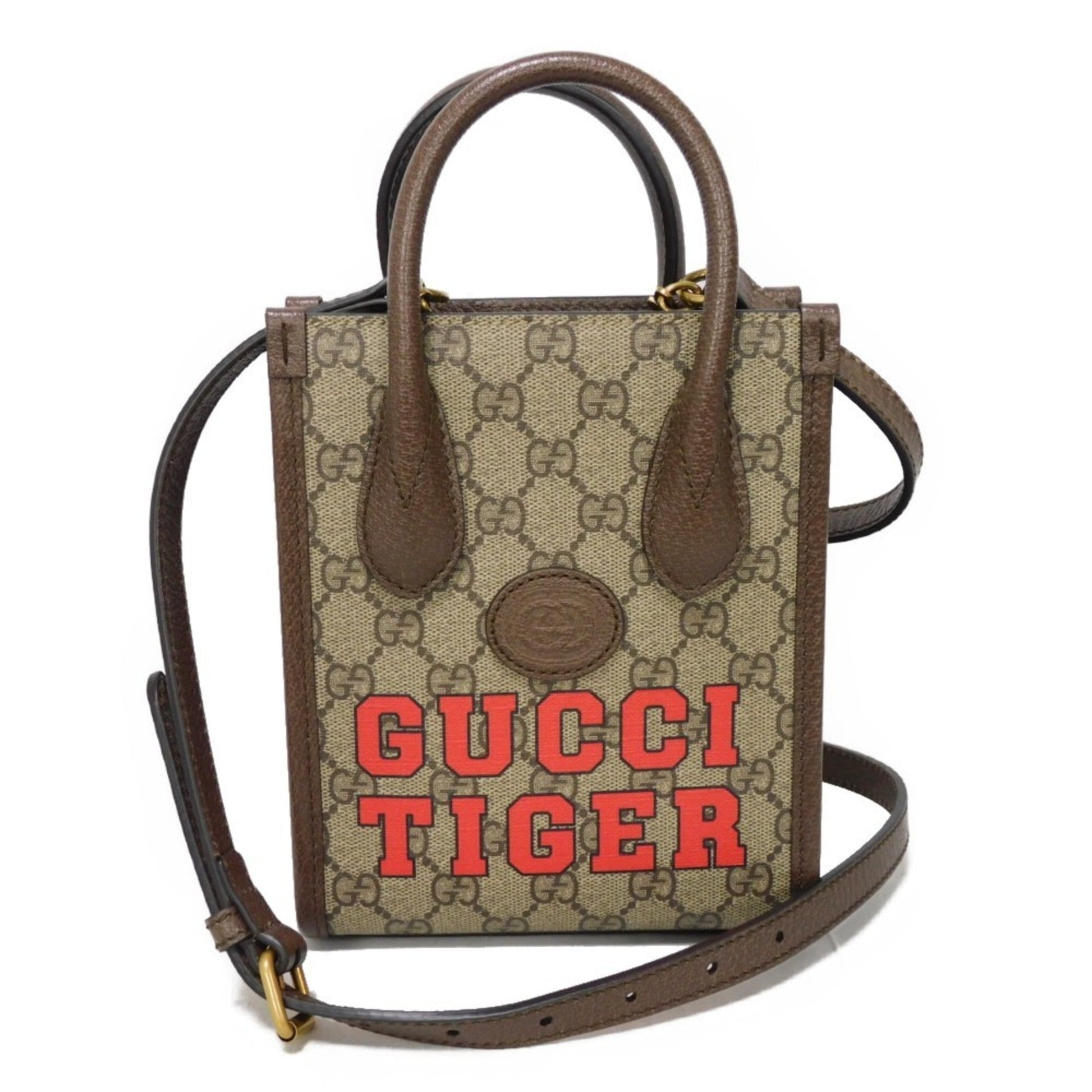 Gucci Beige Gg Supreme Canvas Elastane Leather Shoulder Bag Tote Bag ()
