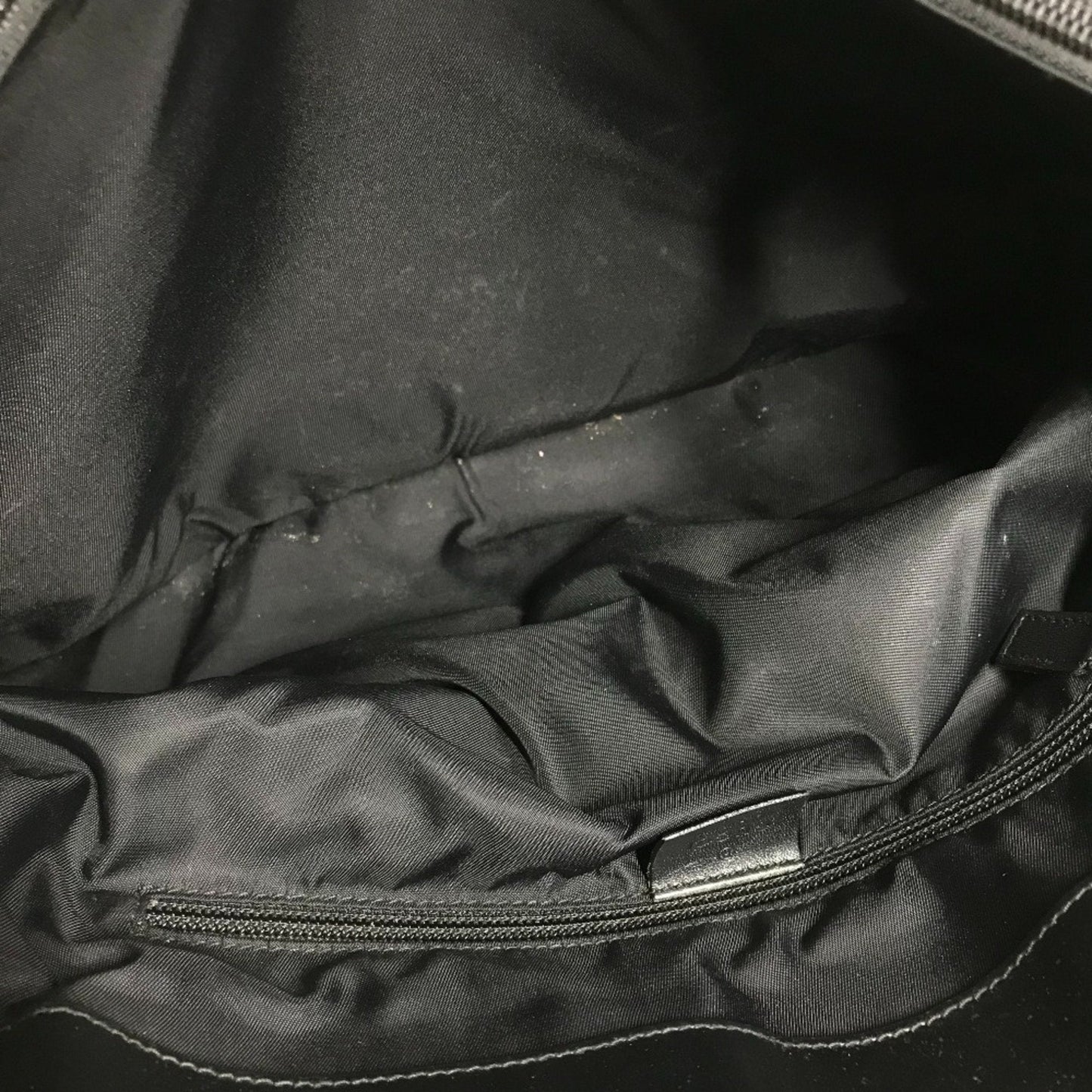 Gucci Black Nylon Leather Handbag Tote Bag