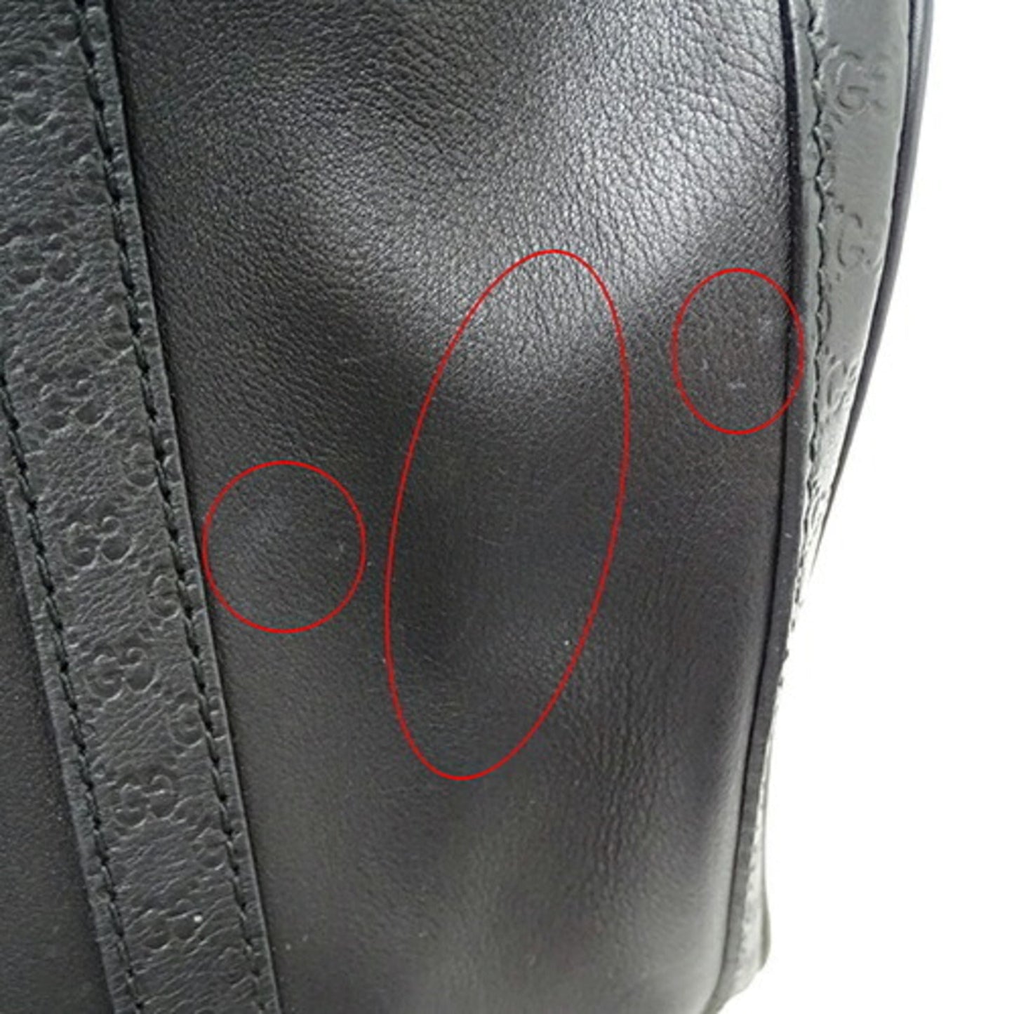 Gucci Microguccissima Black Leather Boston Bag Handbag Shoulder Bag