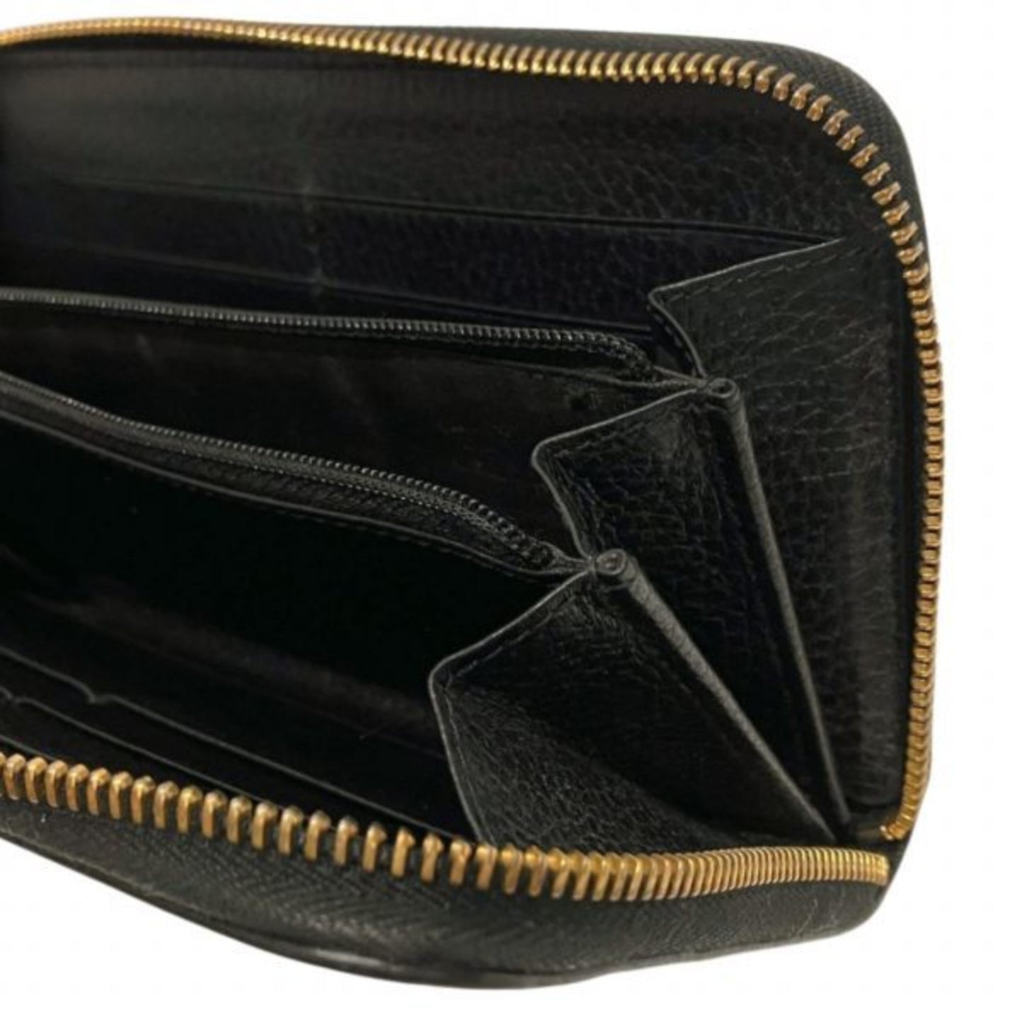 Gucci Black Leather Long Wallet (Bi-Fold)