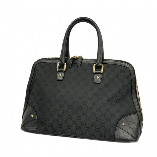 Gucci Black Canvas Leather Handbag ()