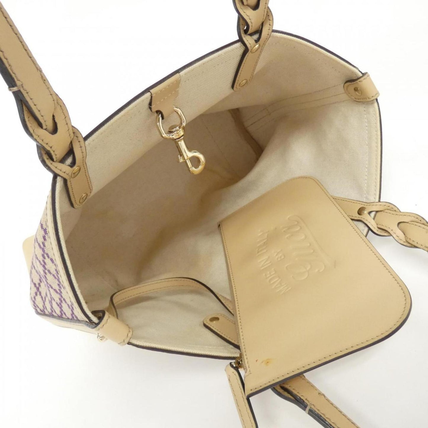 Gucci Purple Sand Canvas Tote Bag