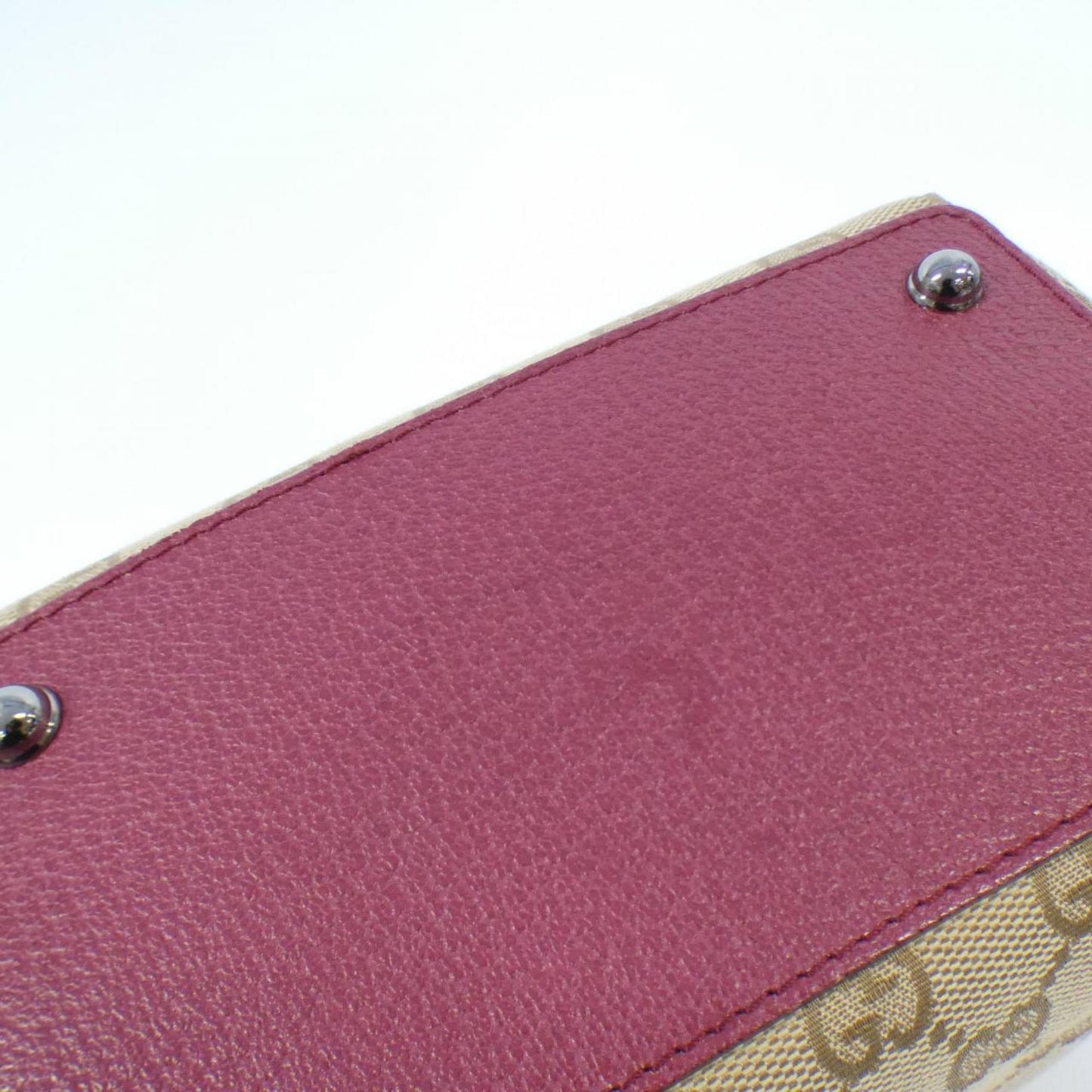 Gucci Beige Bordeaux Gg Canvas Leather Handbag