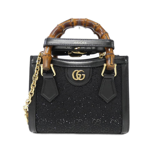 Gucci Black Canvas Leather Handbag ()