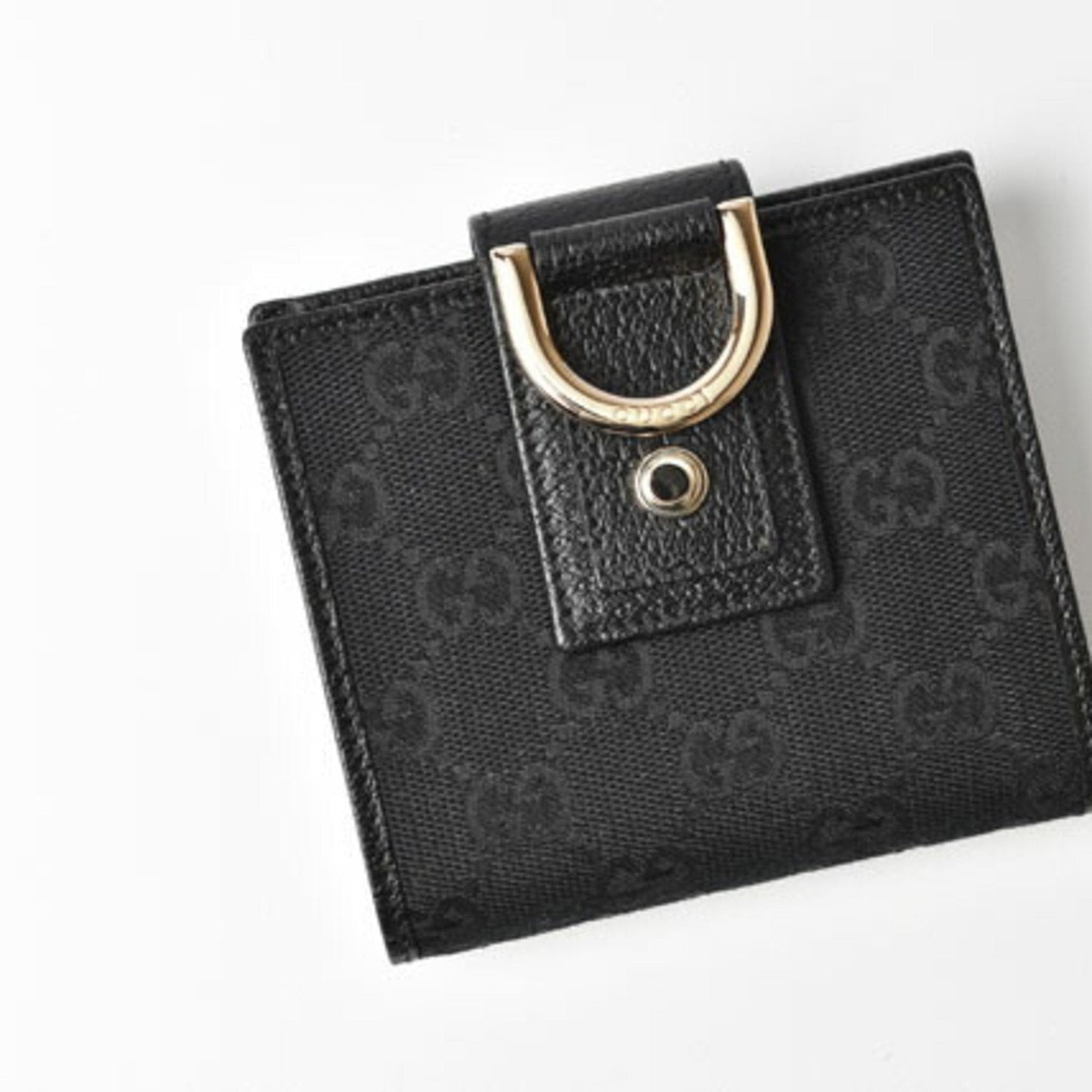 Gucci Black Gg Canvas Wallet (Bi-Fold)