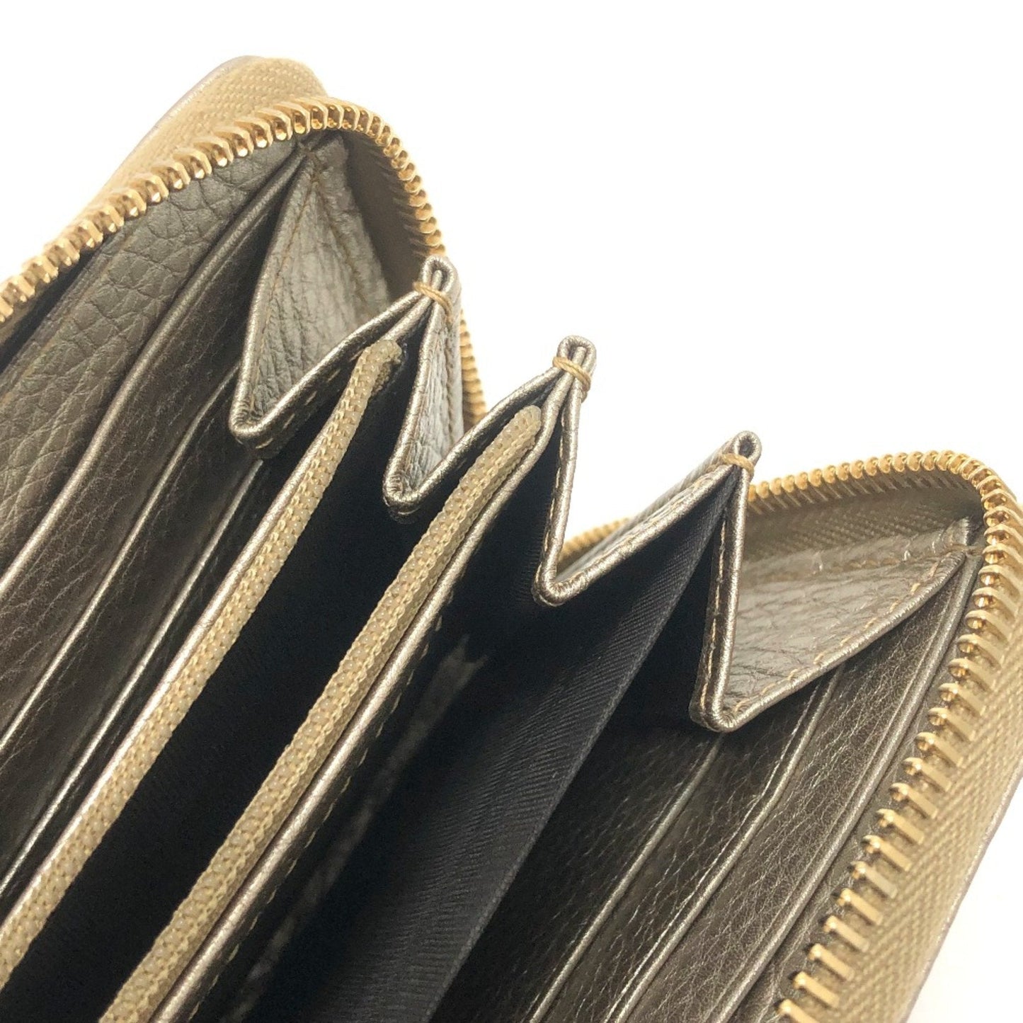 Gucci Gold Leather Long Wallet (Bi-Fold)