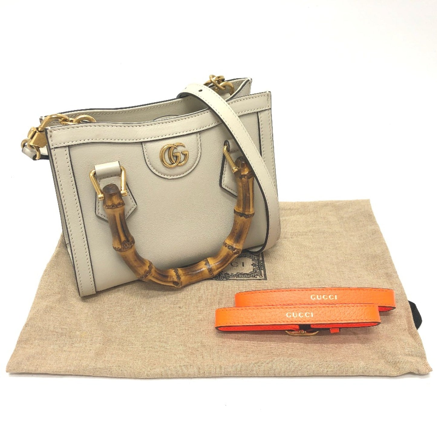 Gucci White Leather Shoulder Bag