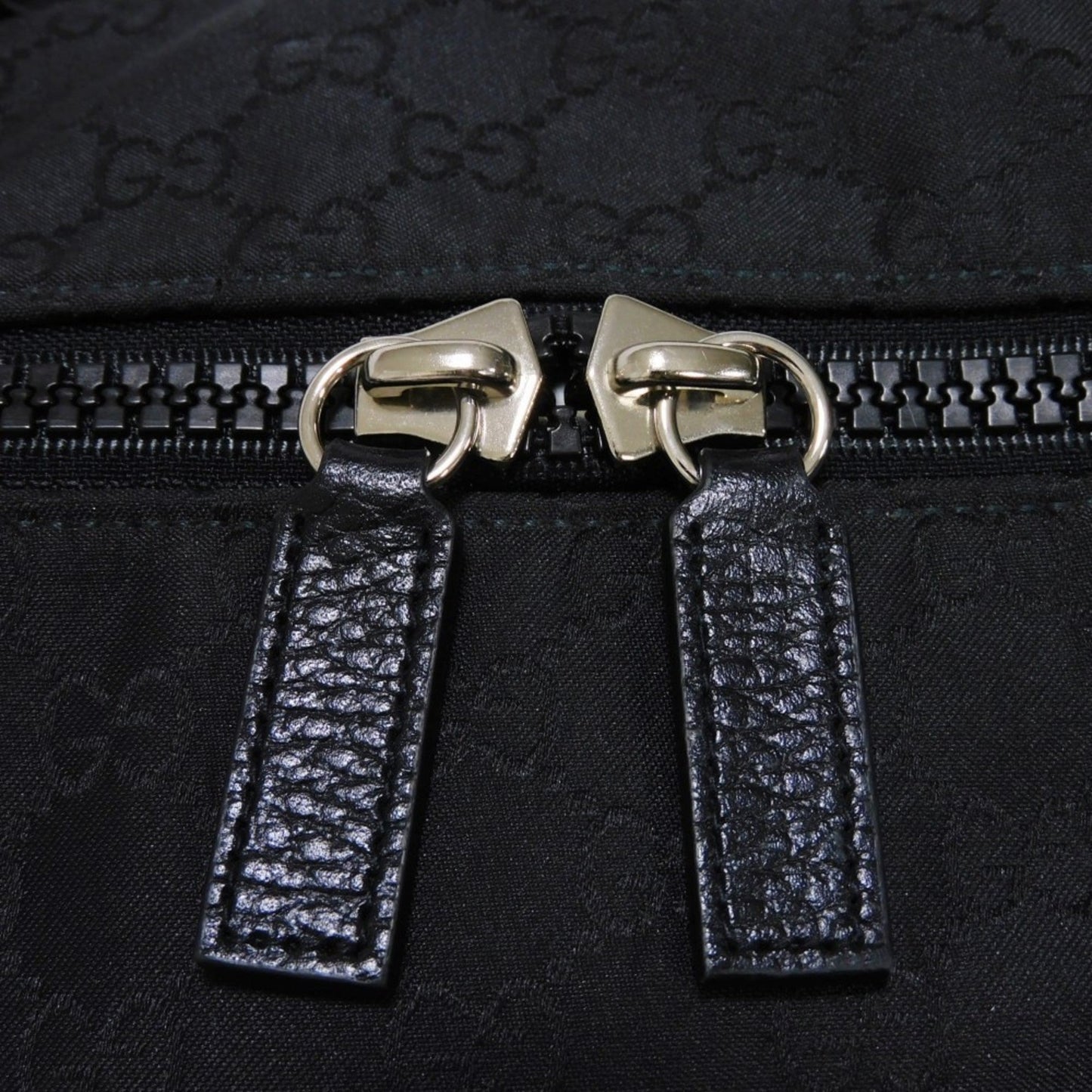 Gucci Black Nylon Canvas Leather Boston Bag Handbag Shoulder Bag