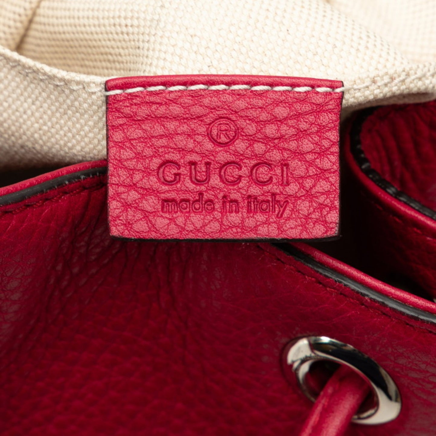 Gucci Red Color Bamboo Backpack
