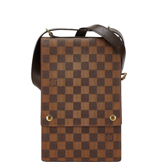 Louis Vuitton Brown Pvc Leather Shoulder Bag ()