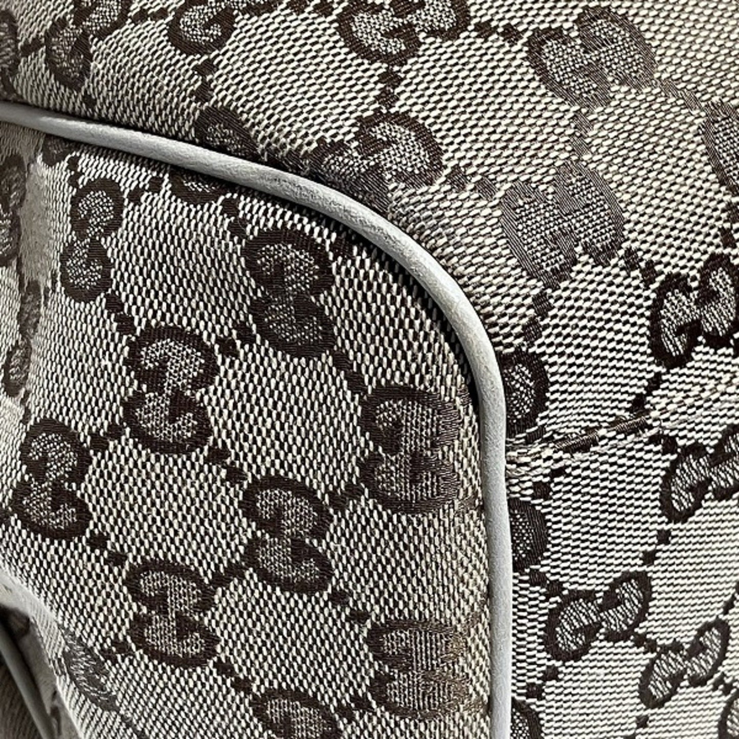 Gucci Beige Ivory Gg Canvas Leather Shoulder Bag Tote Bag