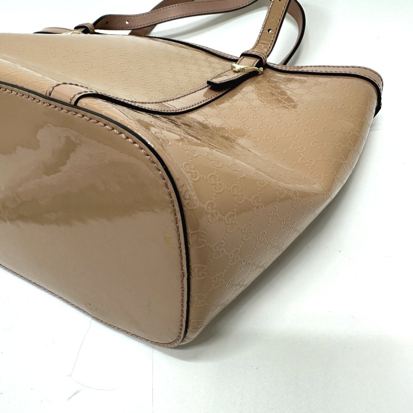 Gucci Beige Patent Leather Tote Bag