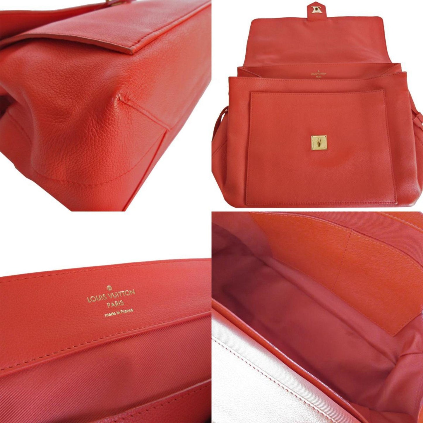 Louis Vuitton Orange Red Leather Shoulder Bag