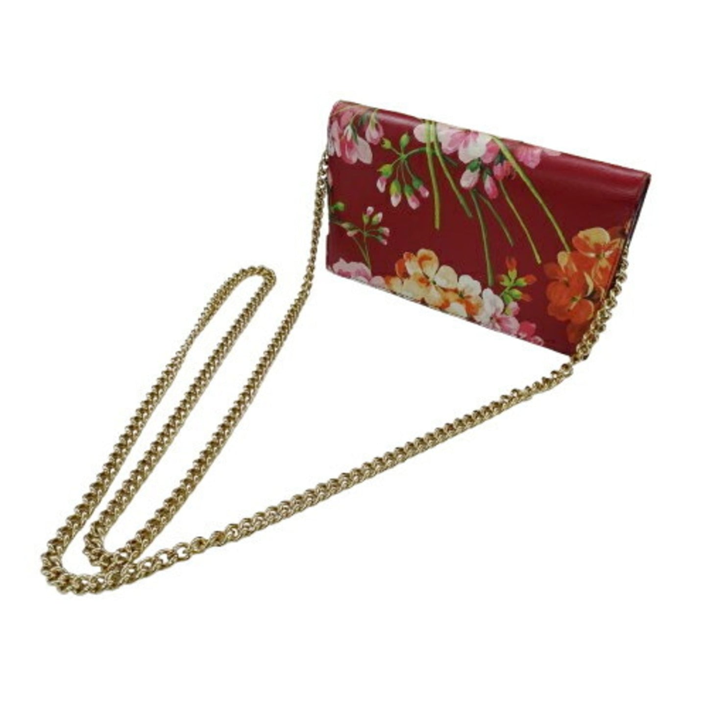 Gucci Red Color Leather Chain/Shoulder Wallet