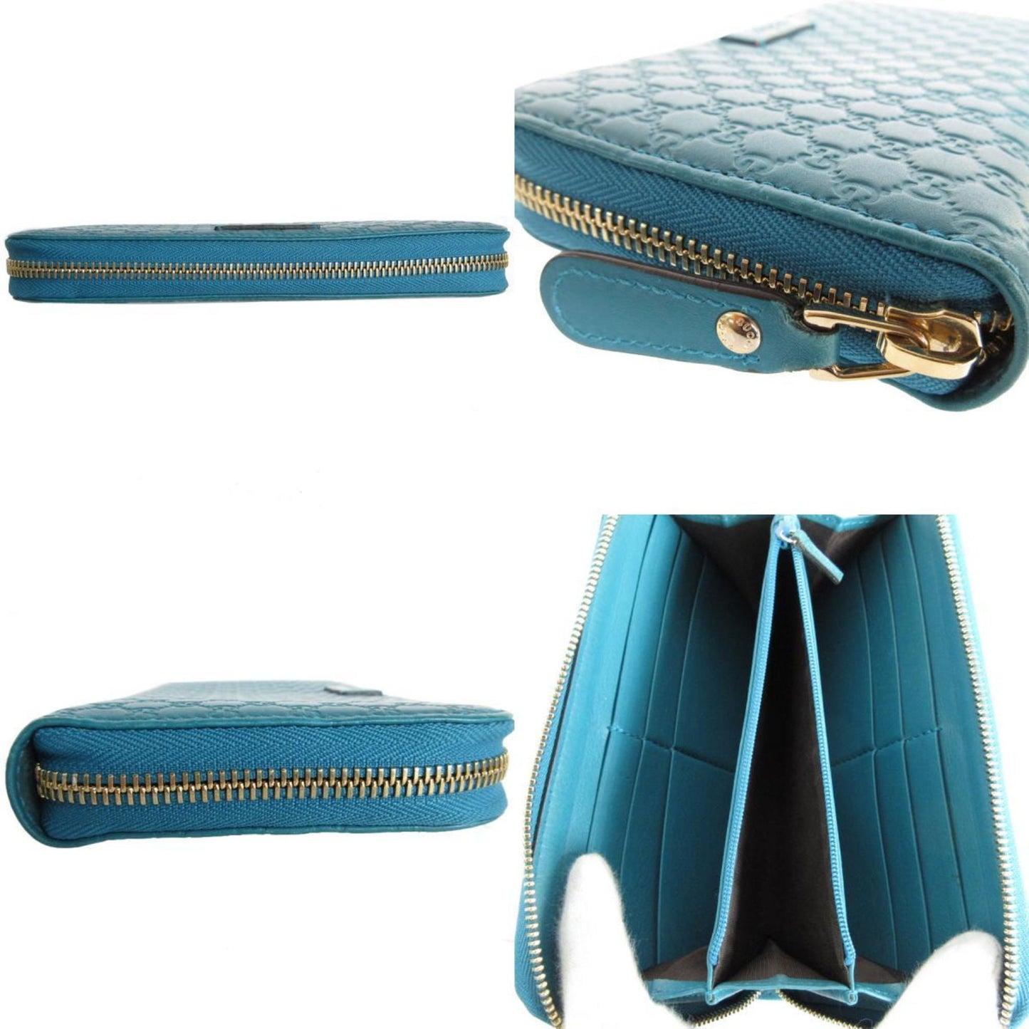 Gucci Blue Leather Long Wallet (Bi-Fold)