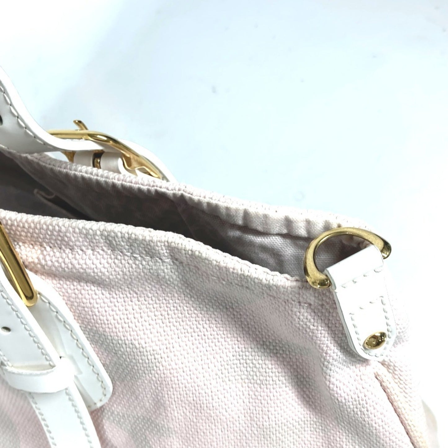 Louis Vuitton Pink White Cotton Shoulder Bag Tote Bag
