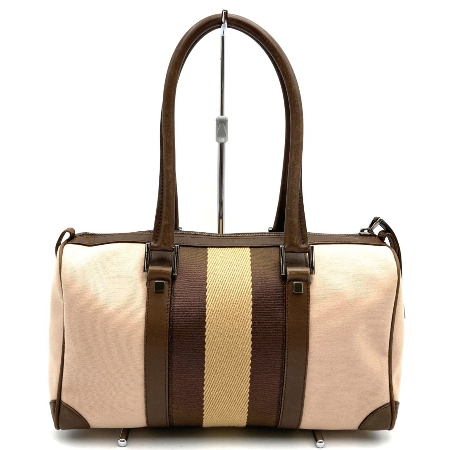 Gucci Multi-Color Canvas Leather Boston Bag Handbag