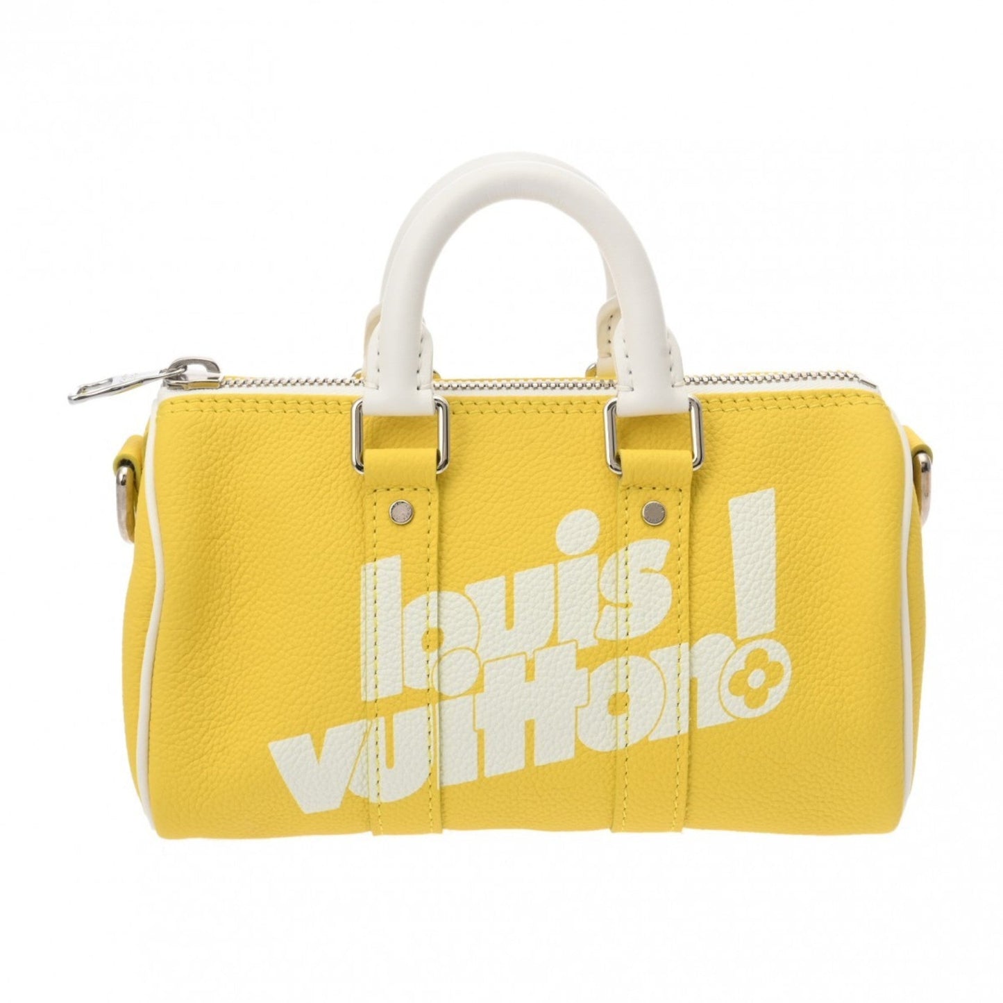 Louis Vuitton White Yellow Leather Shoulder Bag ()