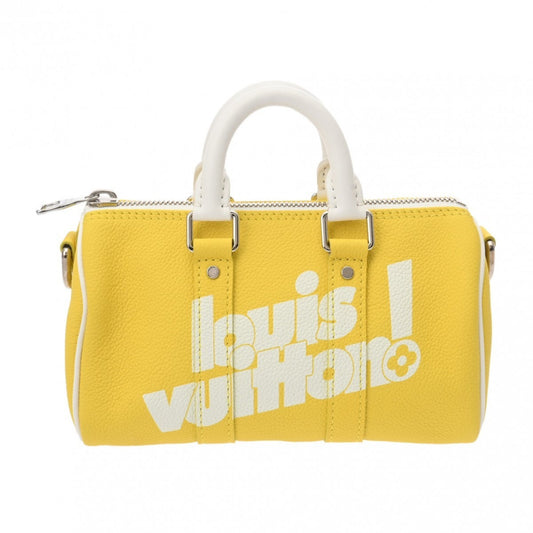 Louis Vuitton White Yellow Leather Shoulder Bag ()