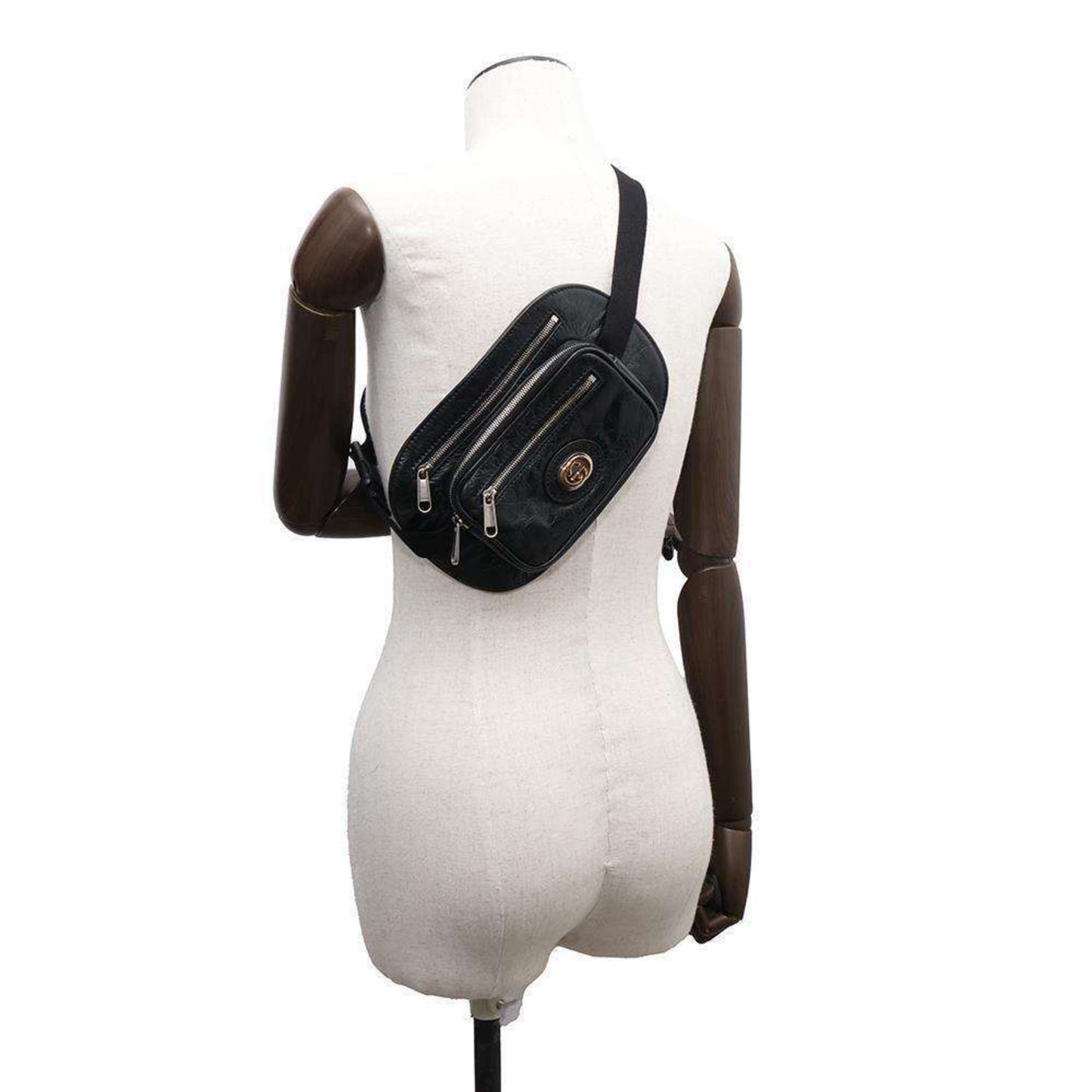 Gucci Black Leather Pouch Sling Bag
