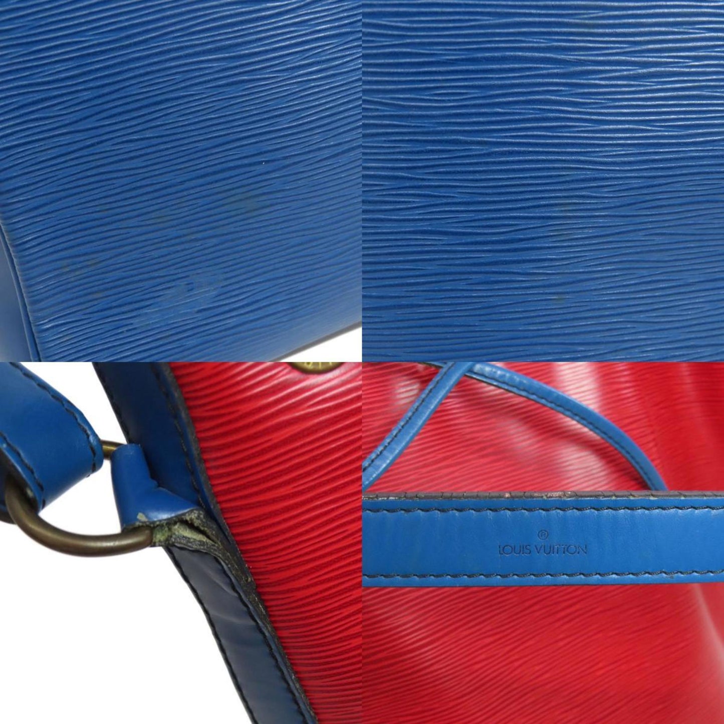 Louis Vuitton Castilian Red Toledo Blue Epi Leather Shoulder Bag