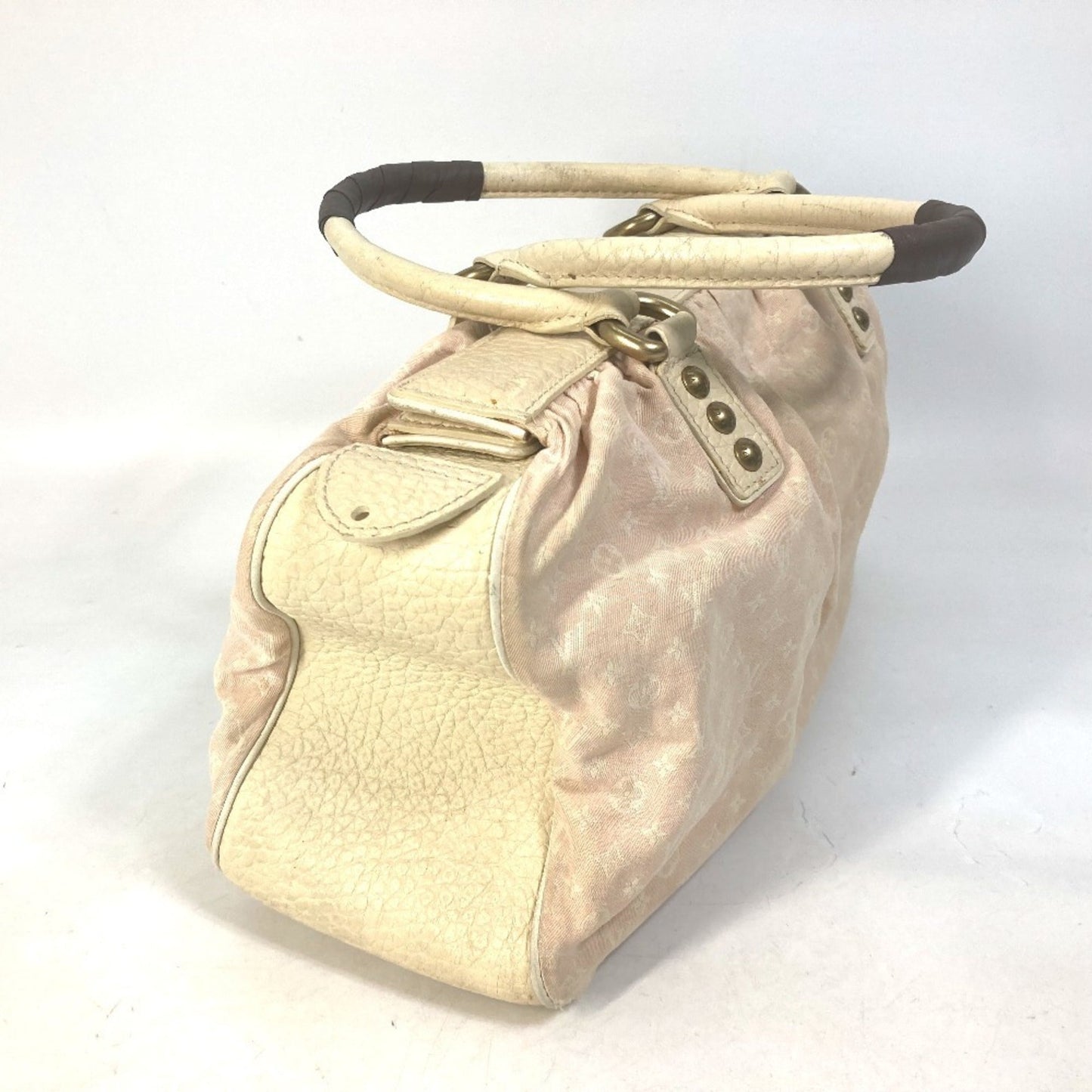 Louis Vuitton Pink Monogram Mini Lin Boston Bag Handbag Shoulder Bag
