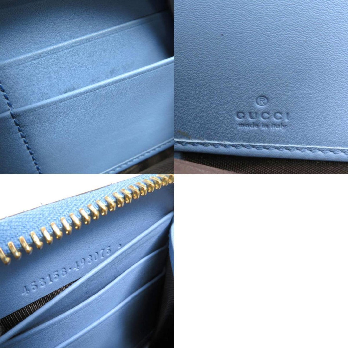 Gucci Blue Leather Long Bill Wallet (Bi-Fold)