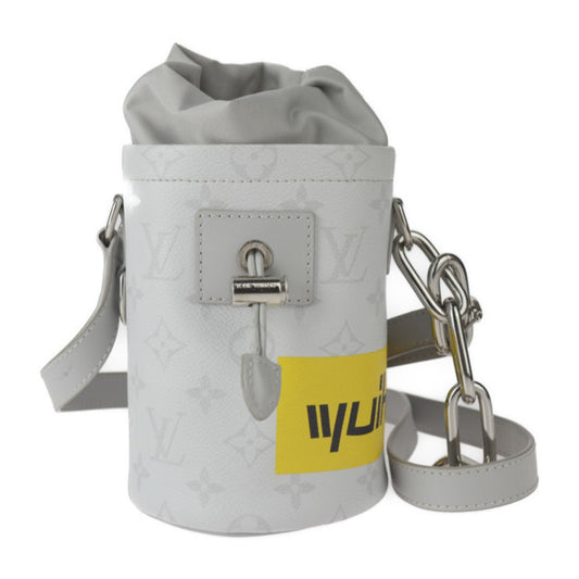 Louis Vuitton Gray White Pvc Leather Shoulder Bag ()