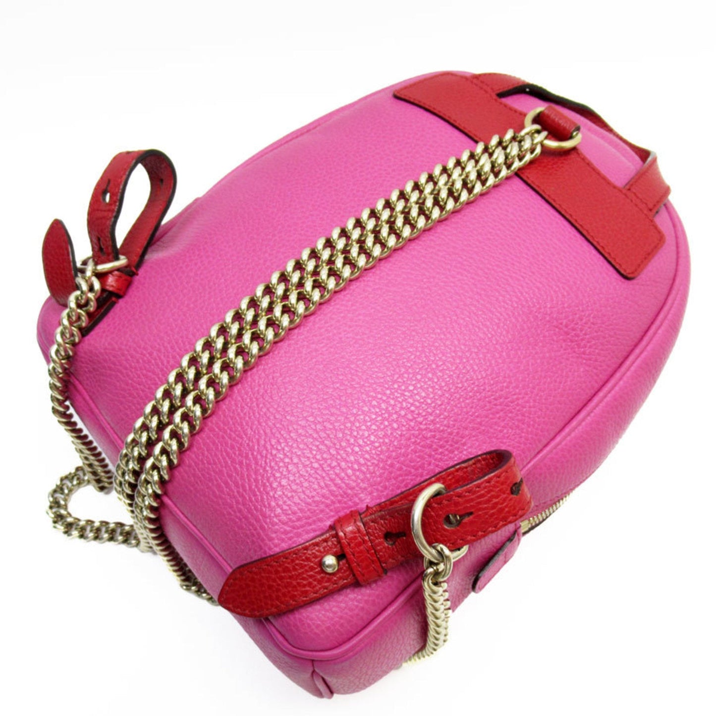 Gucci Red Color Metal Leather Backpack