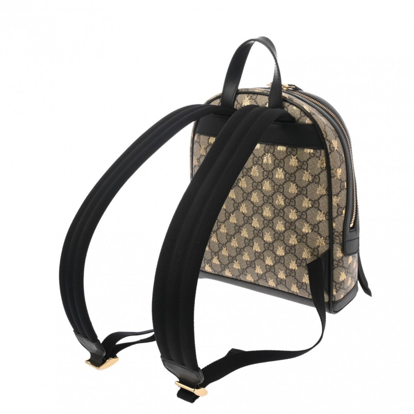 Gucci Black Grayish Pvc Leather Backpack