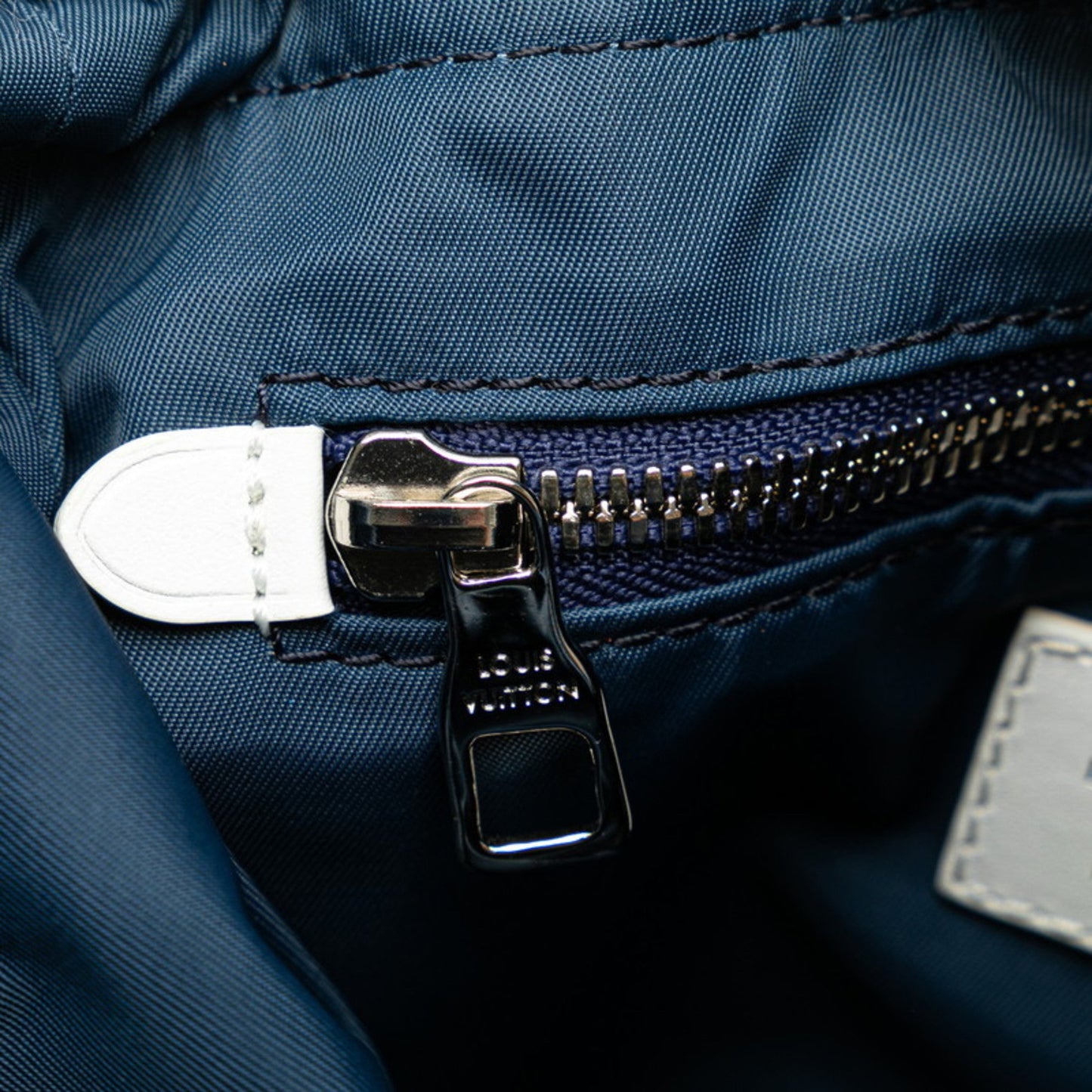 Louis Vuitton Blue Navy Cotton Canvas Leather Shoulder Bag