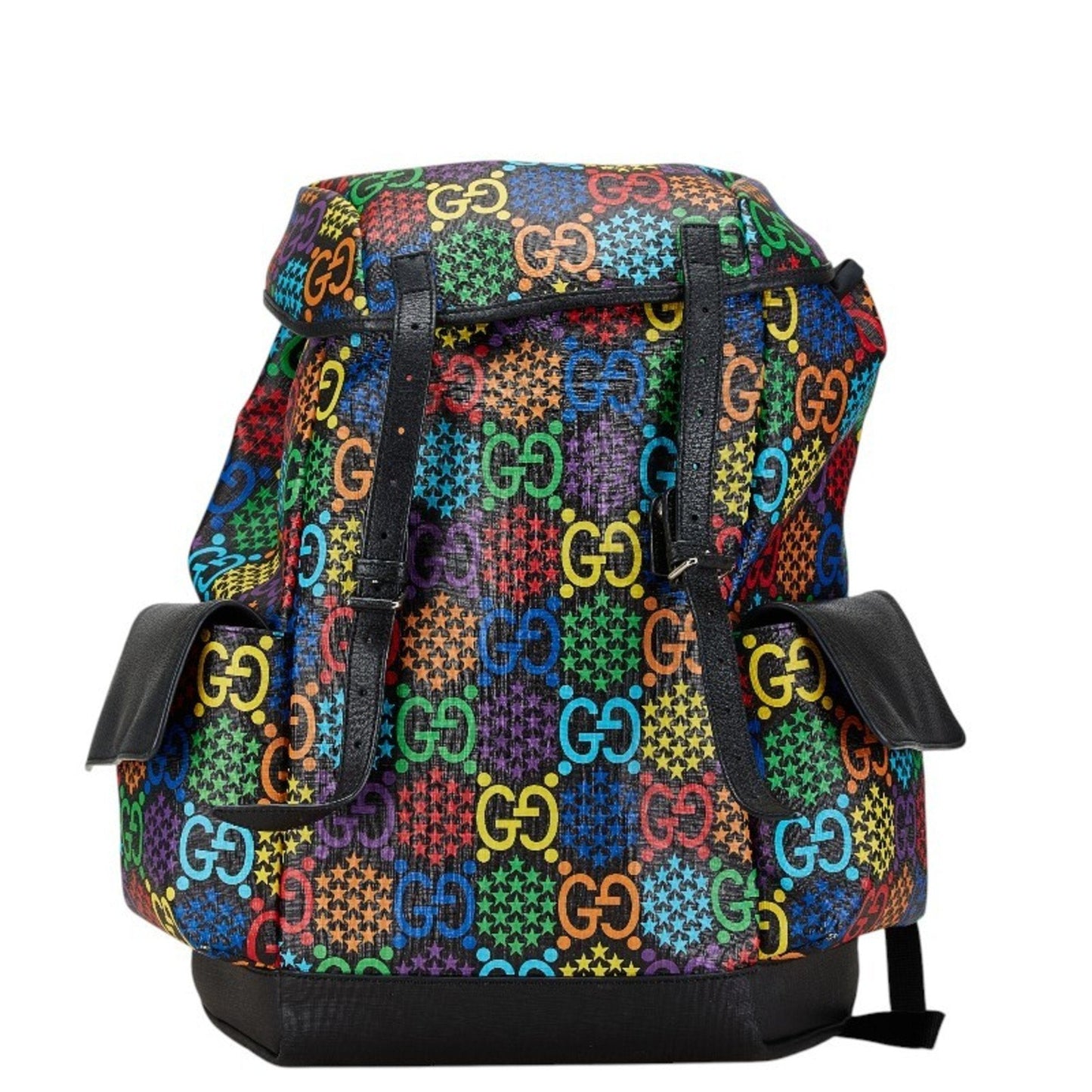 Gucci Black Multi-Color Pvc Leather Backpack ()