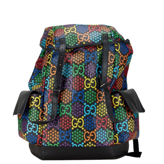 Gucci Black Multi-Color Pvc Leather Backpack ()