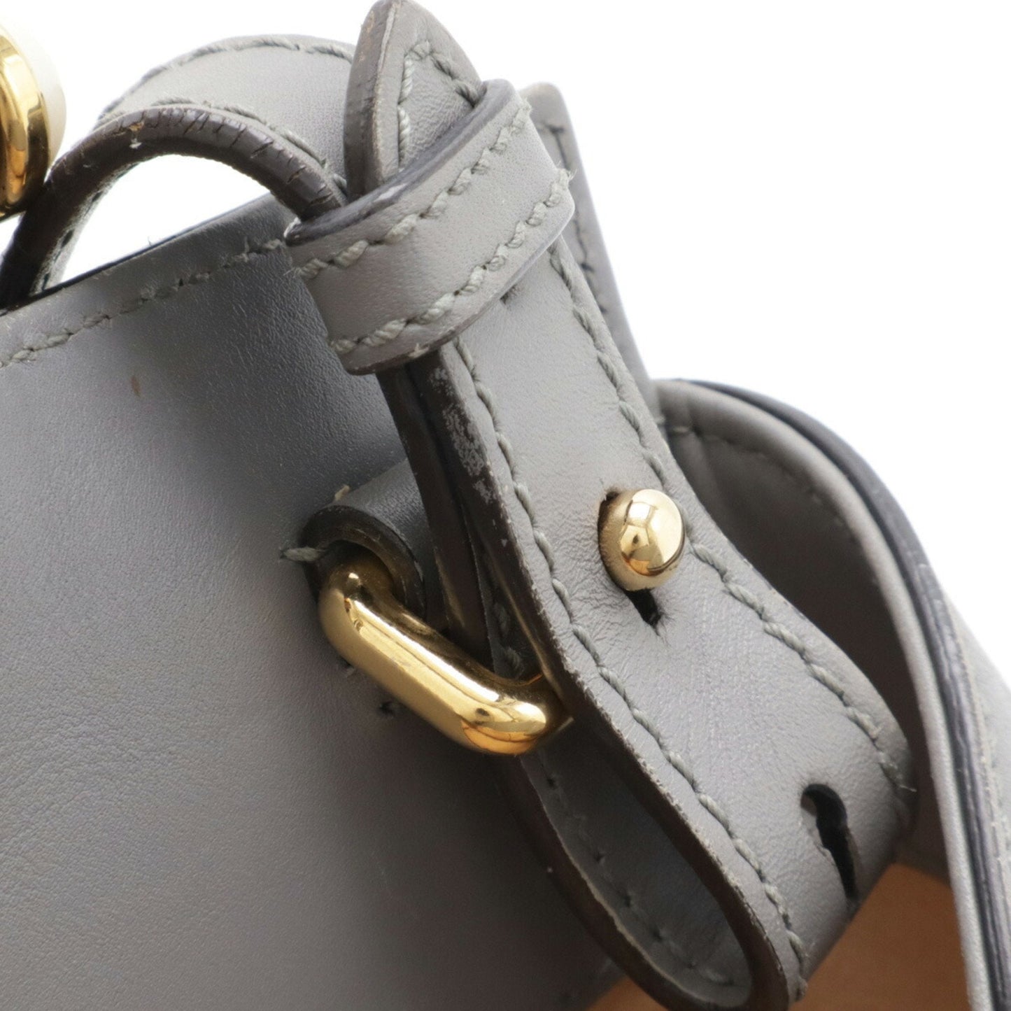 Gucci Bamboo Gray Bamboo Leather Artificial Pearl Handbag Shoulder Bag
