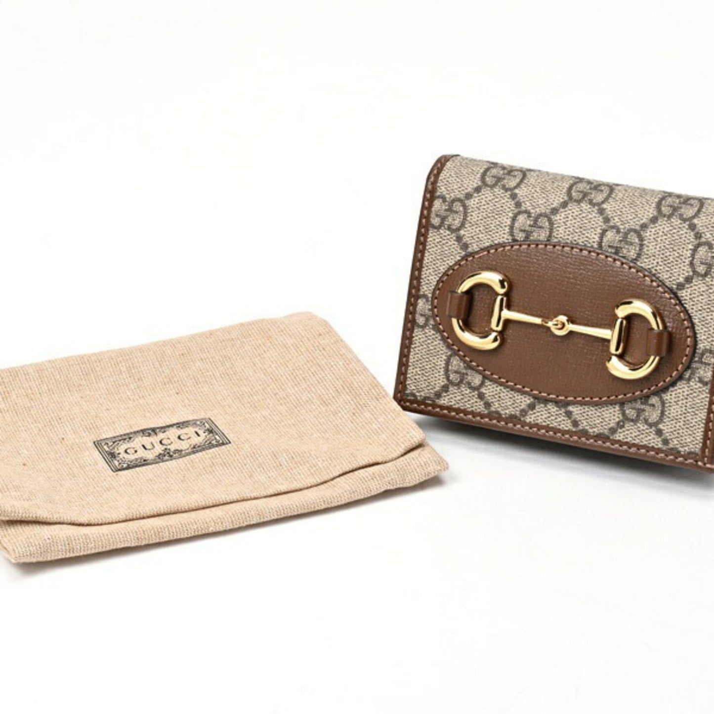 Gucci Gg Supreme Brown Gg Supreme Leather Card Wallet