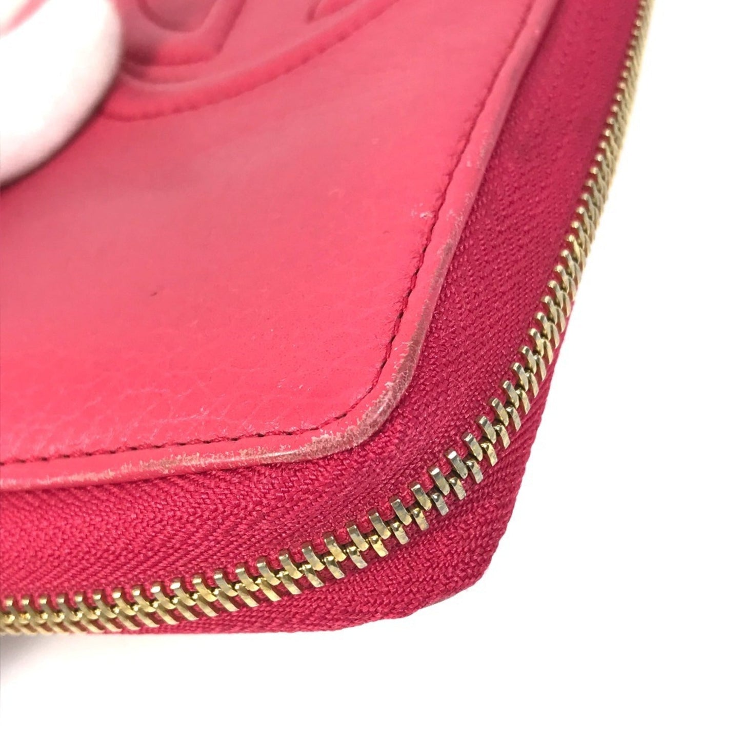 Gucci Red Color Leather Long Wallet (Bi-Fold)
