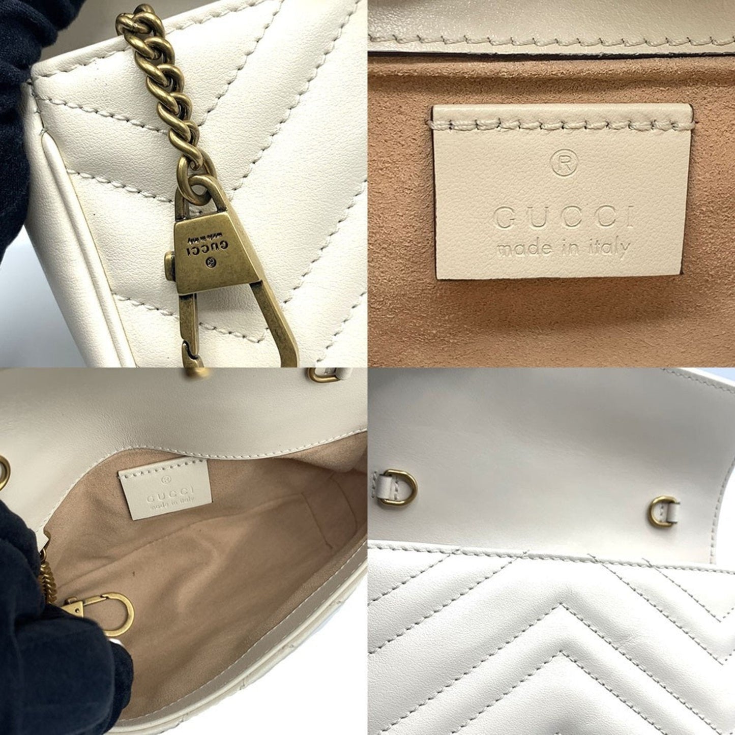 Gucci White Quilting Shoulder Bag