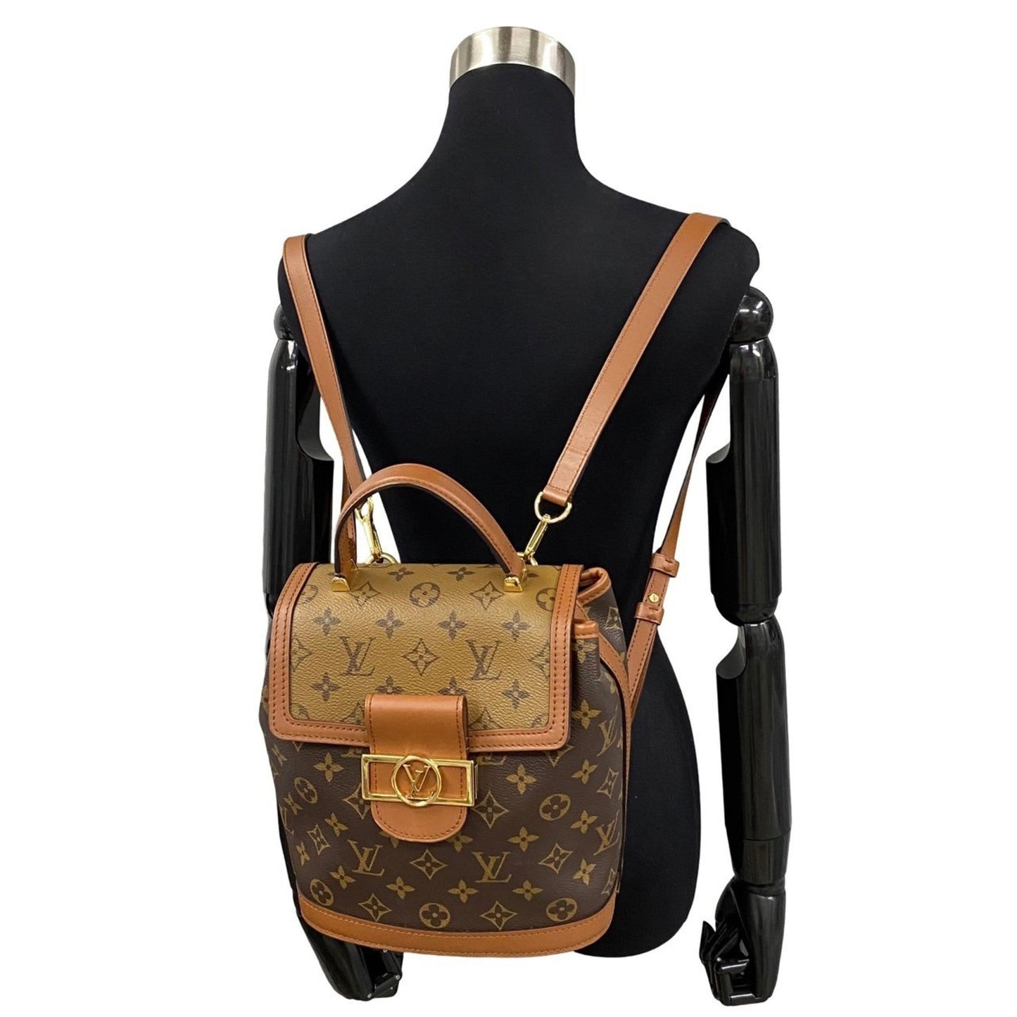 Louis Vuitton Brown Gold Leather Pvc Backpack