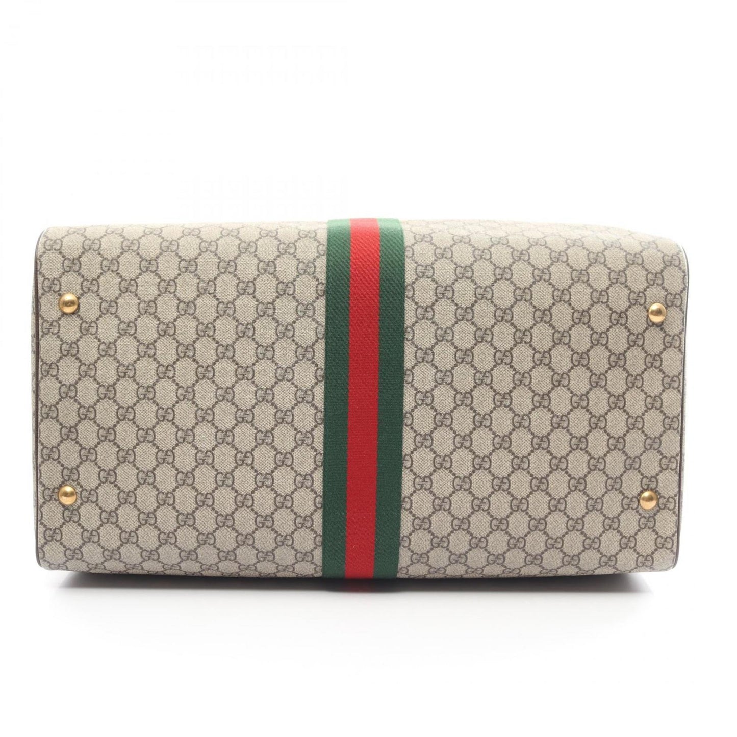 Gucci Beige Brown Multi-Color Pvc Coated Canvas Leather Boston Bag