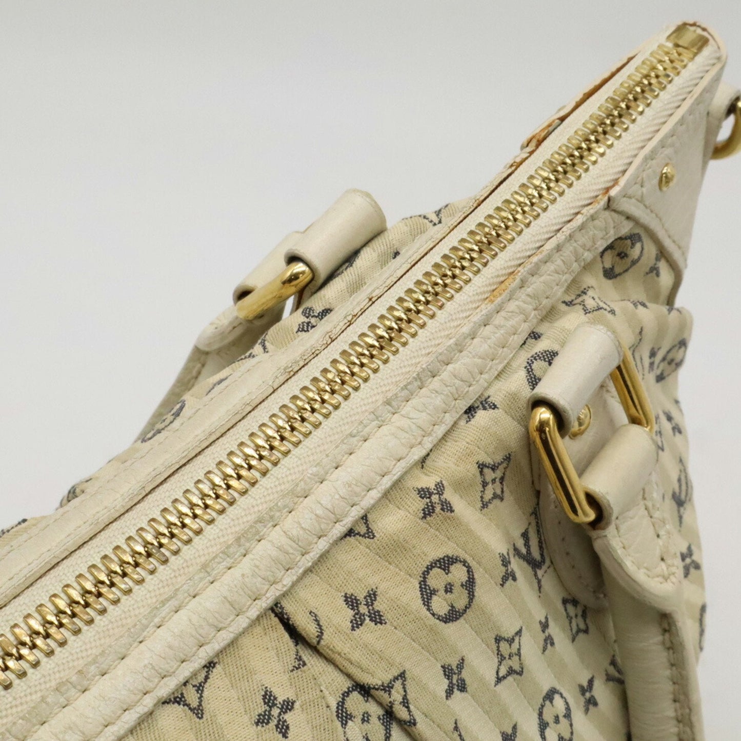 Louis Vuitton Blue Canvas Leather Handbag Shoulder Bag Tote Bag
