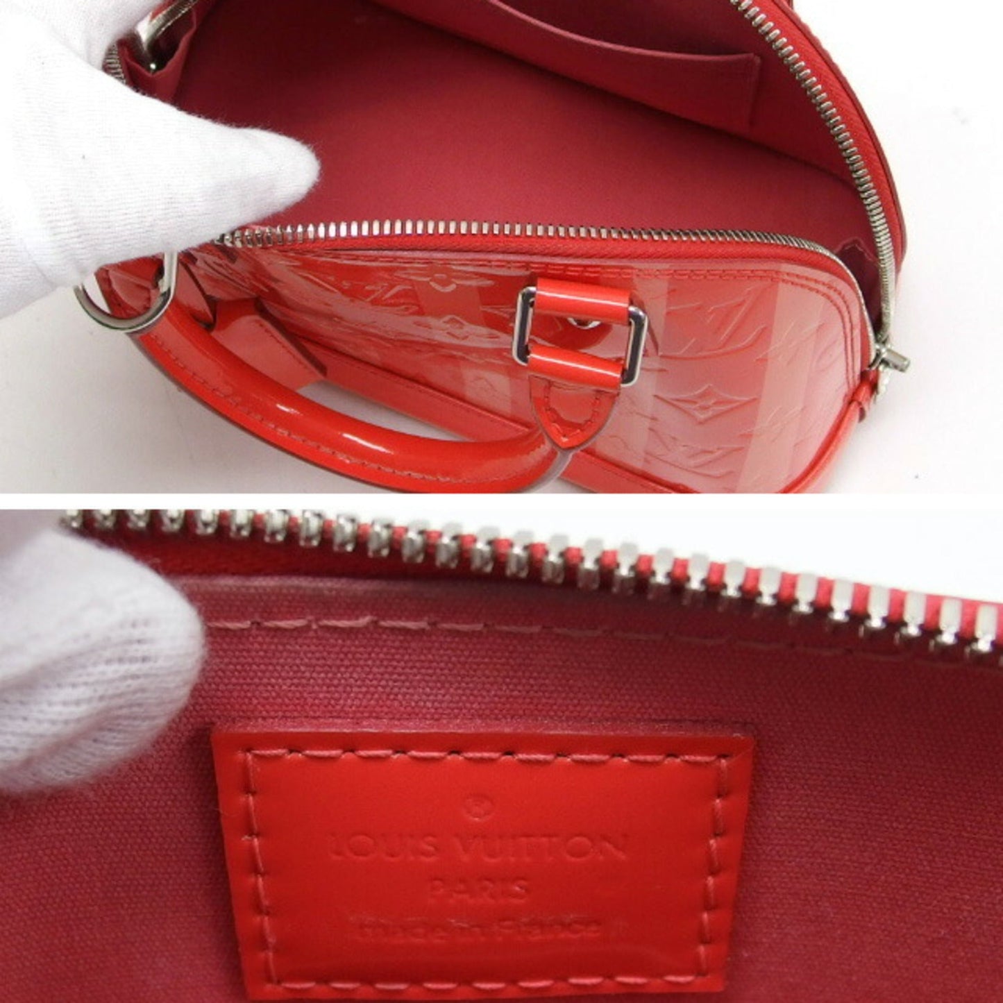 Louis Vuitton Poppy Petal Patent Leather Handbag Shoulder Bag