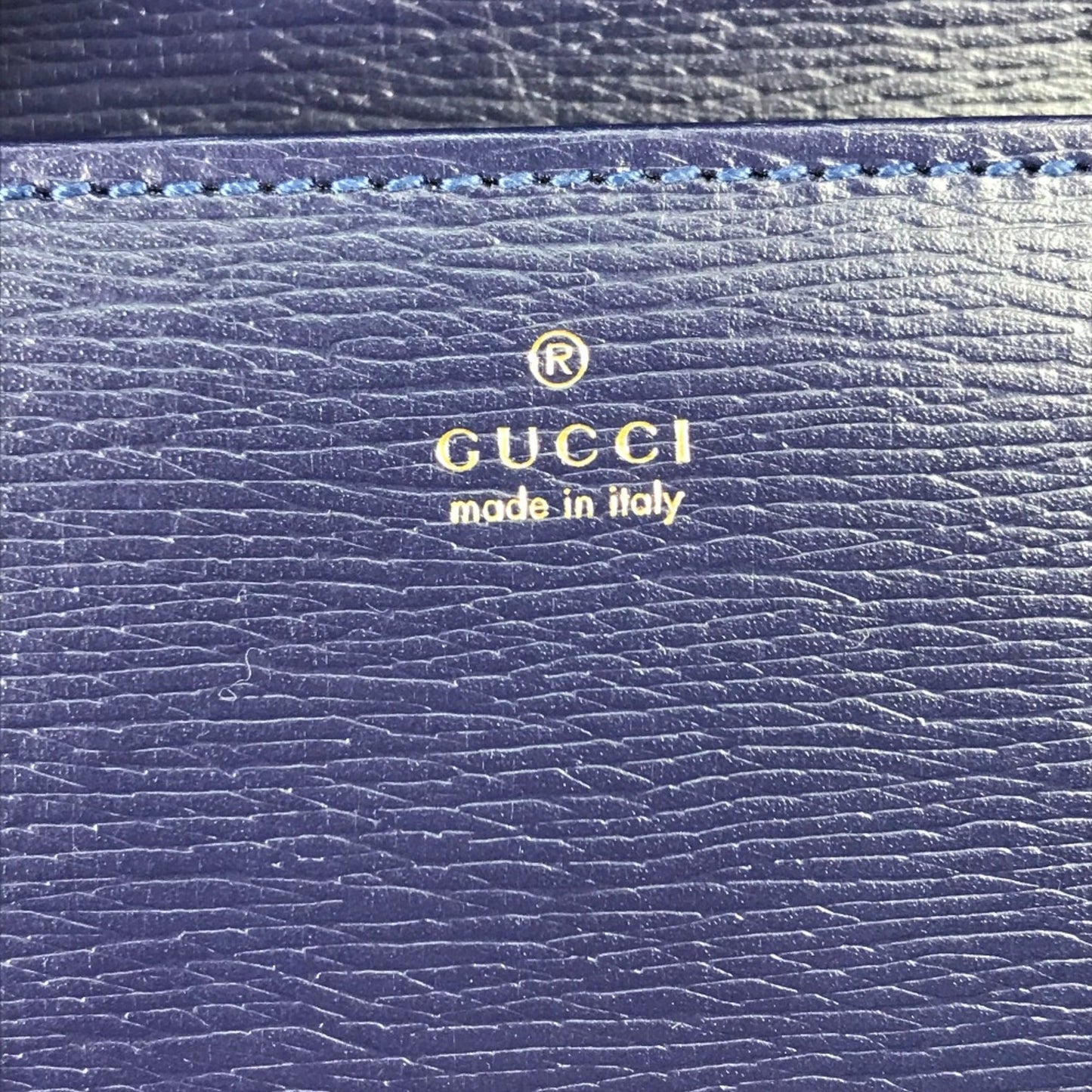 Gucci Navy Leather Long Wallet (Bi-Fold)
