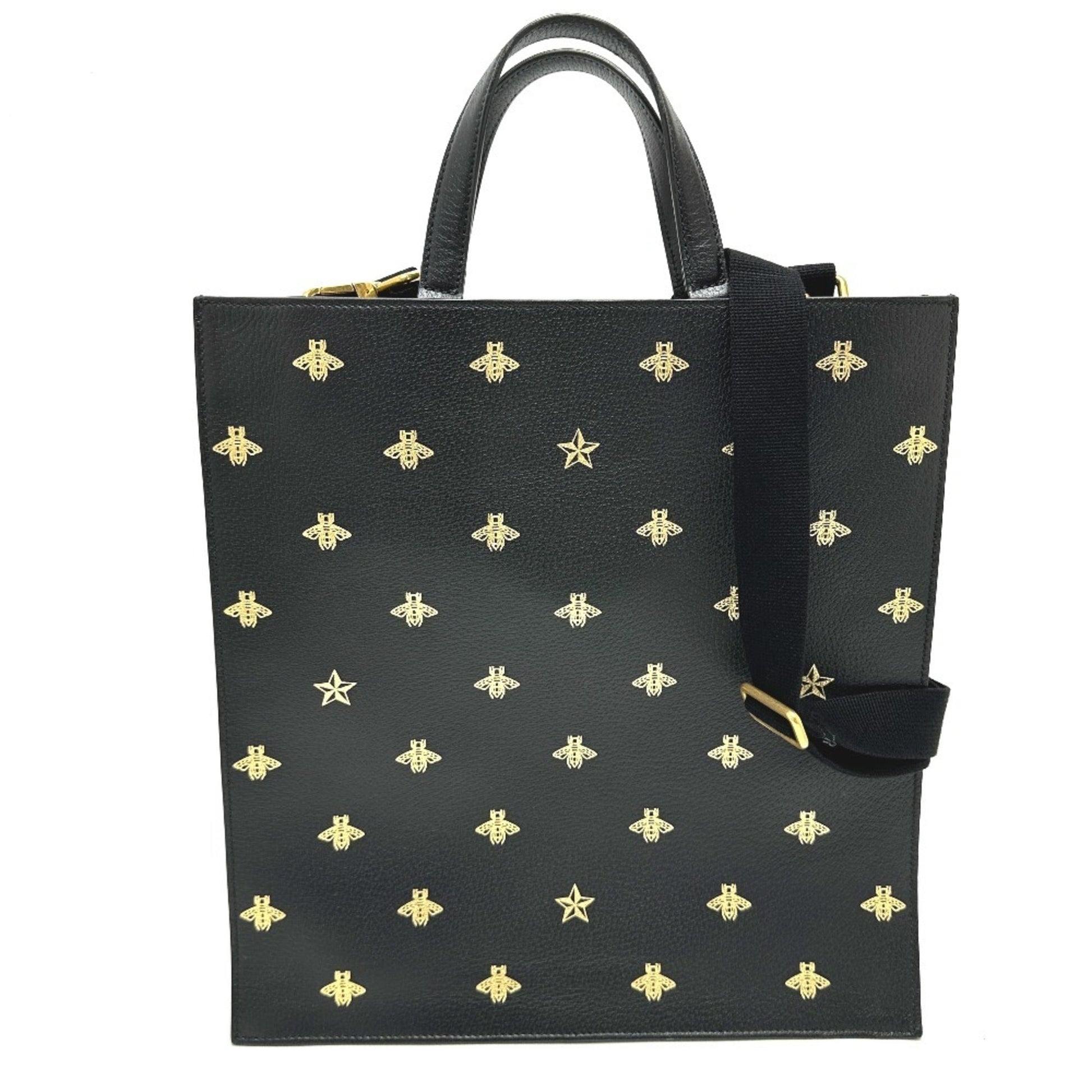 Gucci Black Leather Shoulder Bag Tote Bag ()