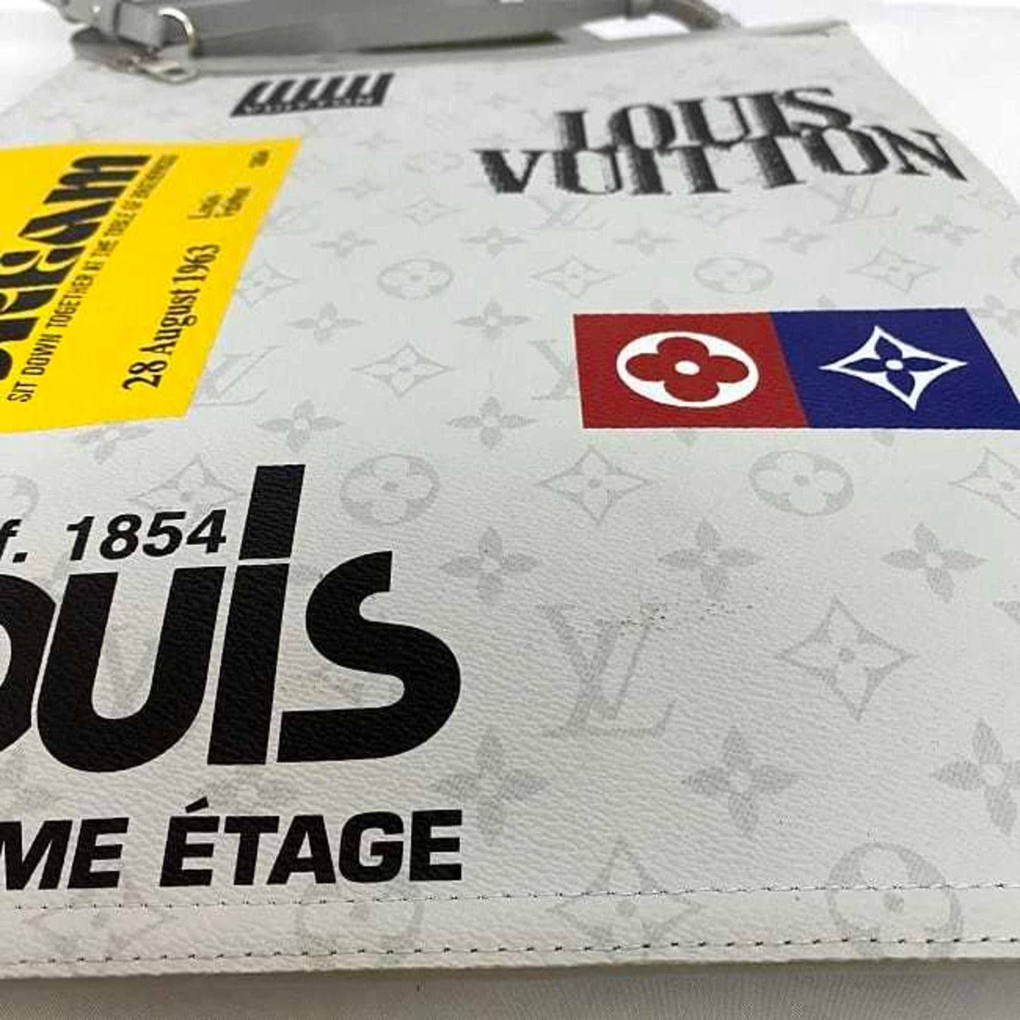 Louis Vuitton Monogram Gray White Monogram Shoulder Bag Tote Bag