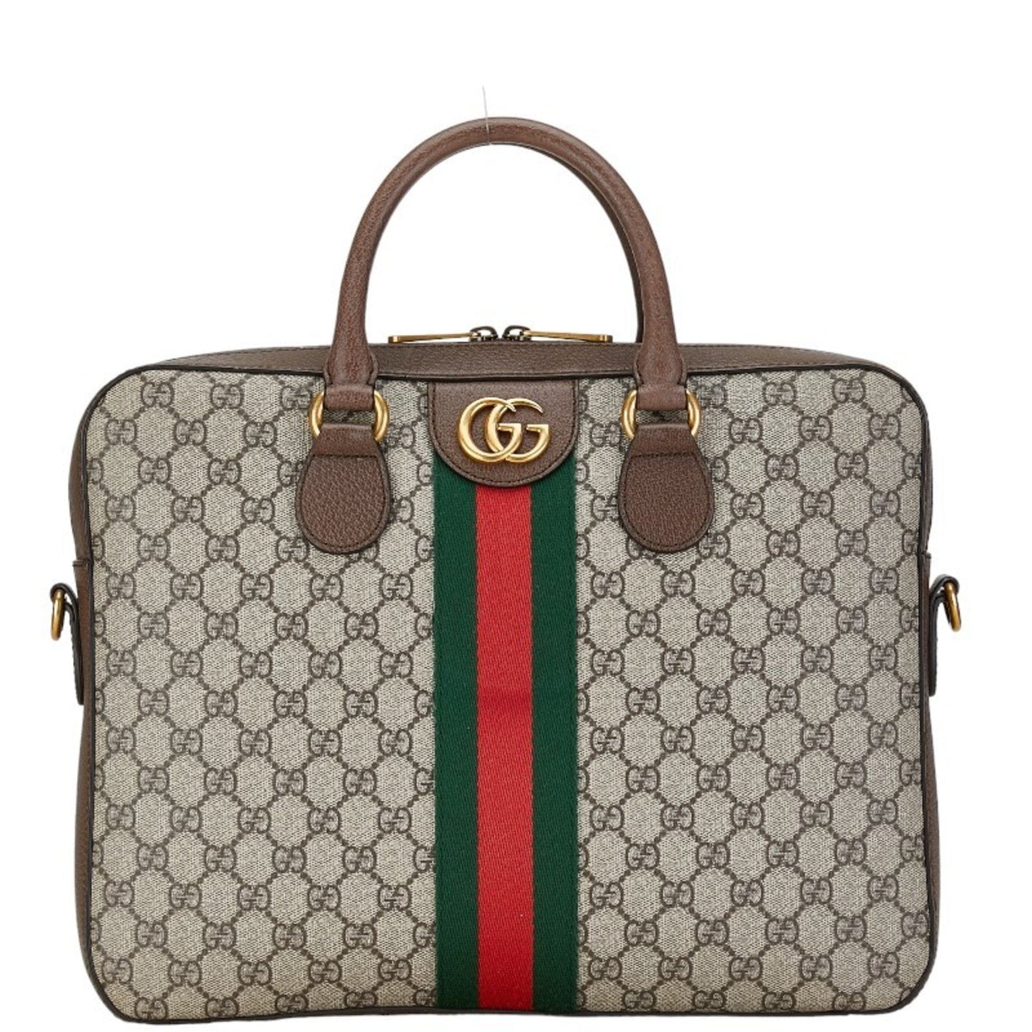 Gucci Beige Brown Pvc Leather Handbag Shoulder Bag