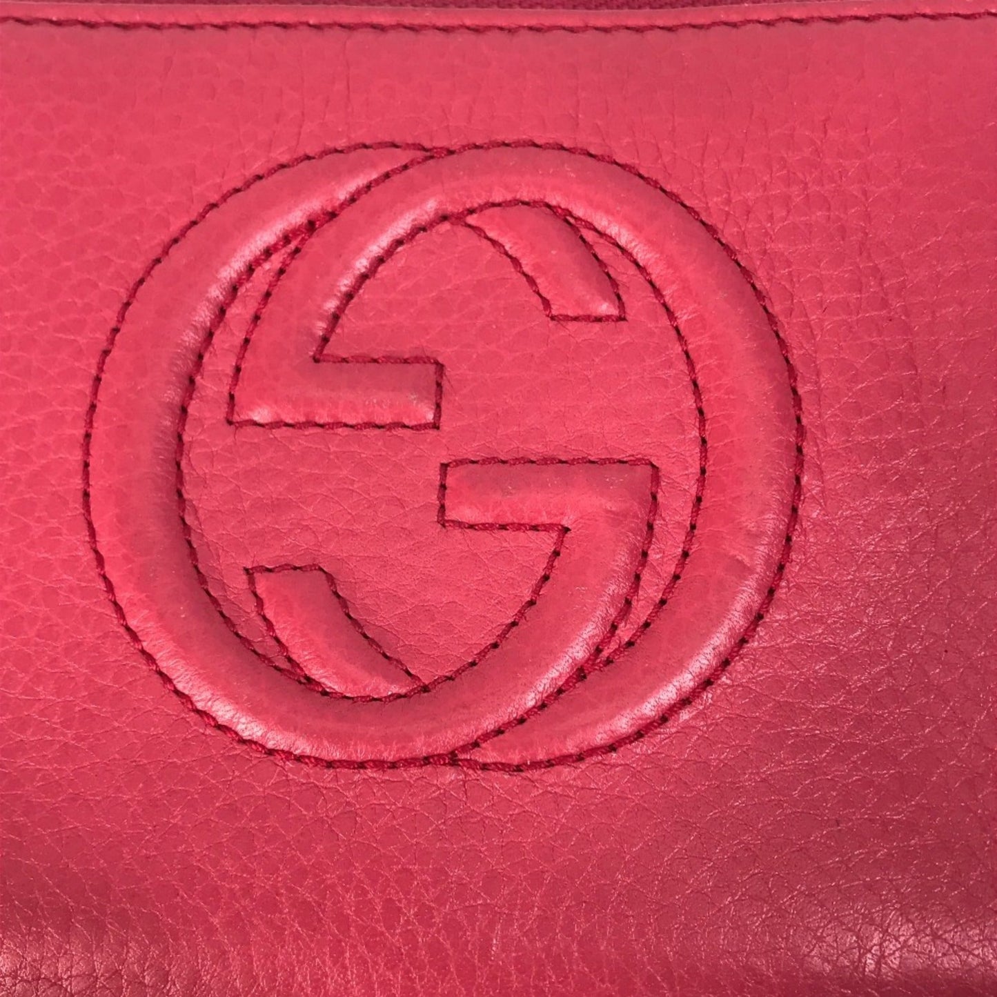 Gucci Red Color Leather Long Wallet (Bi-Fold)
